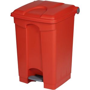 Afvalverzamelaar met pedaal, inhoud 45 l, b x h x d = 410 x 600 x 400 mm, rood