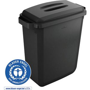 DURABLE Afvalbak voor kringloopmateriaal DURABIN® ECO, inhoud 60 l, h x b x d = 645 x 590 x 282 mm, zwart