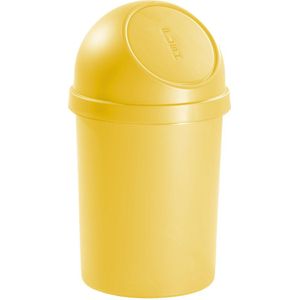 helit Push-afvalbak van kunststof, inhoud 45 l, VE = 2 stuks, h x Ø = 700 x 400 mm, geel