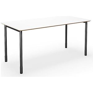 Multifunctionele tafel DUO-C Trend, recht blad, afgeronde hoeken, b x d = 1400 x 800 mm, wit, zwart