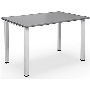Multifunctionele tafel DUO-U, recht blad, b x d = 1200 x 800 mm, lichtgrijs, wit