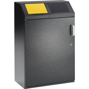 eurokraft pro Verzamelstation voor kringloopmateriaal, inhoud 2 x 50 l, zilverkleurig