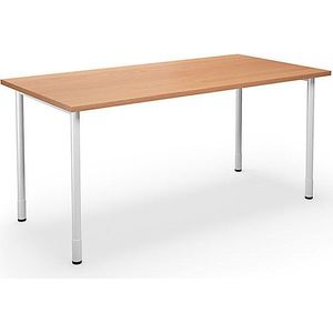 Multifunctionele tafel DUO-C, recht blad, b x d = 1600 x 800 mm, beukenhout, wit
