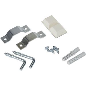 Montageset, voor design-wandborden, haken, schroeven, pluggen