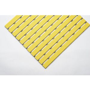 EHA Kunststof mat, per str. mtr., loopvlak van harde kunststof, antislip, breedte 600 mm, geel