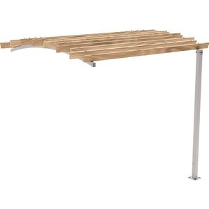 PROCITY Pergola OZEAN, diepte-aanbouwunit, 1 steunpoot, h x b = 2910 x 3020 mm, zijdegrijs