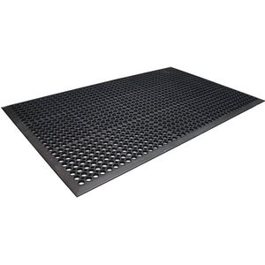 COBA Geperforeerde rubberen mat Rampmat, l x b x h = 1500 x 900 x 12 mm, zwart rubber