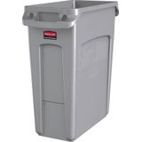 Rubbermaid Verzamelaar voor kringloopmateriaal/afvalbak SLIM JIM®, volume 60 l, met ventilatiekanalen, grijs, vanaf 10 stuks
