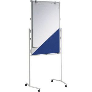 MAUL Multi-presentatiebord MAULpro, textiel blauw / whiteboard, b x h = 750 x 1200 mm