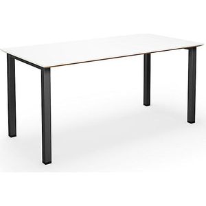 Multifunctionele tafel DUO-U Trend, recht blad, b x d = 1400 x 800 mm, wit, zwart