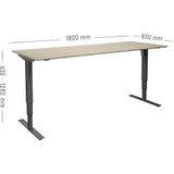 Bureau Atlanta Trend, elektrisch in hoogte verstelbaar, recht, b x d = 1800 x 800 mm, eikenhout/zwart