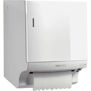 CWS ParadiseLine-dispenser van papieren handdoeken op rol Paperroll, met snellaadsysteem (gemakkelijk laden), wit