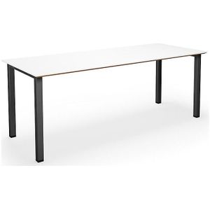 Multifunctionele tafel DUO-U Trend, recht blad, b x d = 1800 x 800 mm, wit, zwart