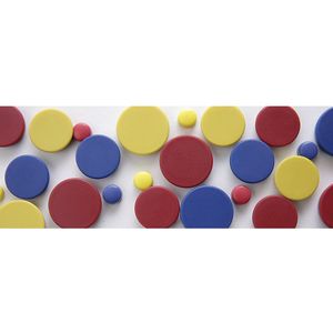 eurokraft basic Ronde magneet, kunststof, verschillende kleuren: blauw, geel en rood, Ø 20 mm, VE = 72 stuks