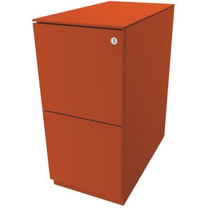 BISLEY Verrijdbaar ladeblok Note™, met 2 hangmappenladen, h x b = 652 x 300 mm, met top, oranje