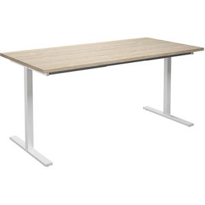 Multifunctionele tafel DUO-T, recht blad, b x d = 1600 x 800 mm, eikenhout, wit