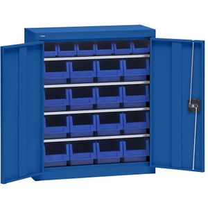 eurokraft pro Materiaalkast met magazijnbakken, hoogte 780 mm, 4 legborden, gentiaanblauw