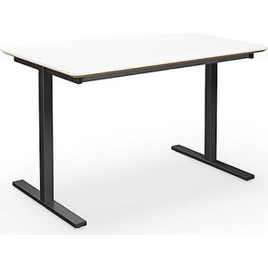 Multifunctionele tafel DUO-T Trend, recht blad, afgeronde hoeken, b x d = 1200 x 800 mm, wit, zwart