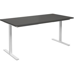 Multifunctionele tafel DUO-T, recht blad, b x d = 1600 x 800 mm, donkergrijs, wit