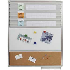 EICHNER Multifunctioneel bord, universeel, breedte 705 mm, insteekbord, whiteboard en prikbord