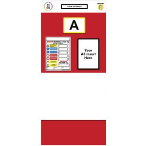 Stelling-informatiebord enkele markering, whiteboard, h x b = 2000 x 900 mm, rood