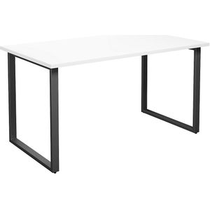 Multifunctionele tafel DUO-O, recht blad, b x d = 1400 x 800 mm, wit, zwart