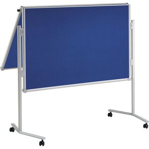 MAUL Presentatiebord MAULpro, inklapbaar, oppervlak van textiel, blauw, b x h = 1200 x 1500 mm