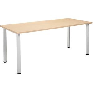 Multifunctionele tafel DUO-U, recht blad, b x d = 1800 x 800 mm, berkenhout, berkenhout