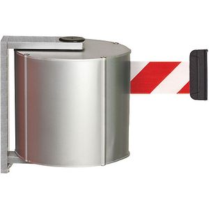 Bandcassette van aluminium, schroefbaar incl. wandclip, bandkleur rood / wit