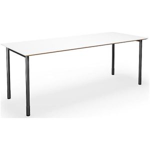Multifunctionele tafel DUO-C Trend, recht blad, b x d = 2000 x 800 mm, wit, zwart