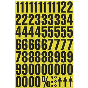 A4-vel met schrifttekens, magnetische cijfers, VE = 2 st., ondergrond geel