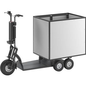 Elektrische transportroller XXL PRO, 5 wielen, met open box, zwart