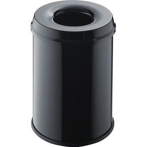 helit Veiligheidsafvalbak, inhoud 15 l, h x Ø = 335 x 260 mm, zwart, VE = 2 stuks
