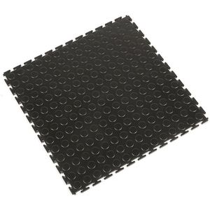 COBA PVC-vloertegels Tough-Lock, met noppen op het oppervlak, VE = 8 stuks, zwart