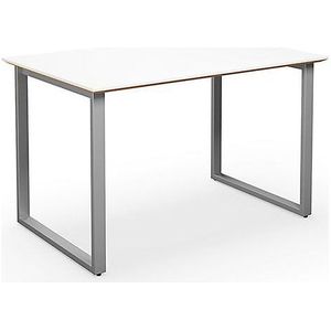 Multifunctionele tafel DUO-O Trend, recht blad, b x d = 1200 x 800 mm, wit, zilver