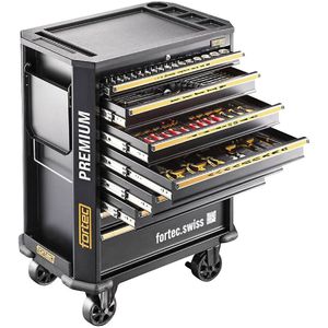 Werkplaatswagen PREMIUM fortec®, gevuld, inclusief 706 gereedschappen, h x b x d = 1030 x 750 x 475 mm