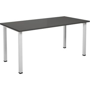 Multifunctionele tafel DUO-U, recht blad, b x d = 1600 x 800 mm, donkergrijs, wit