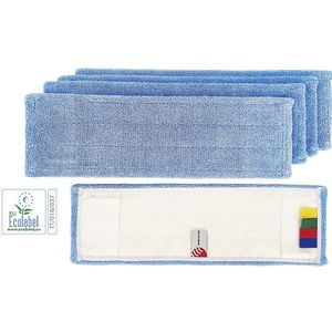 Microvezel dweil met ECO-label, VE = 5 stuks, blauw/wit