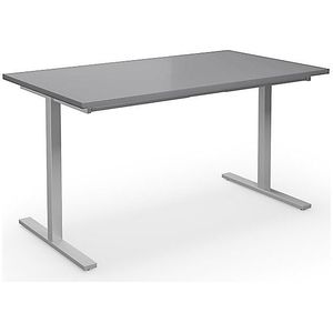 Multifunctionele tafel DUO-T, recht blad, b x d = 1400 x 800 mm, lichtgrijs, zilverkleurig