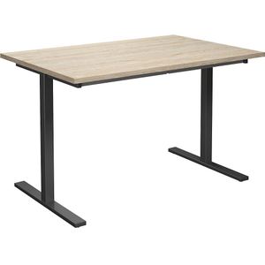Multifunctionele tafel DUO-T, recht blad, b x d = 1200 x 800 mm, eikenhout, zwart