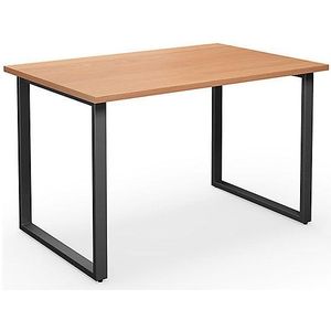Multifunctionele tafel DUO-O, recht blad, b x d = 1200 x 800 mm, beukenhout, zwart