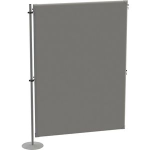 eurokraft pro Akoestische scheidingswand, textiel, aanbouwelement, b x d = 1200 x 280 mm, grijs