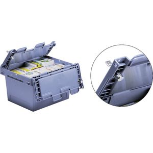 BITO Herbruikbare container MB met slot, geprofileerde bodem, l x b x h = 800 x 600 x 453 mm