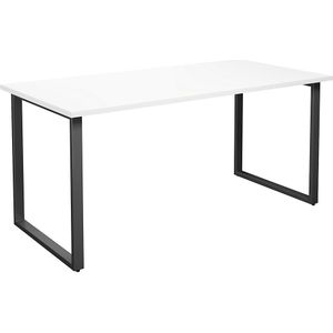 Multifunctionele tafel DUO-O, recht blad, b x d = 1600 x 800 mm, wit, zwart