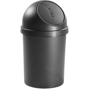 helit Push-afvalbak van kunststof, inhoud 45 l, VE = 2 stuks, h x Ø = 700 x 400 mm, zwart