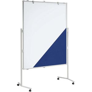 MAUL Presentatiebord MAULpro, textiel blauw / whiteboard, b x h = 1200 x 1500 mm