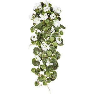 Hangende geraniumplant, hoogte 800 mm, UV-bestendig, bloemen wit