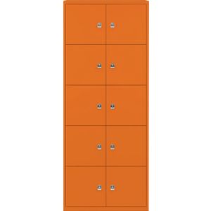 BISLEY LateralFile™ Lodge, met 10 lockers, hoogte per 375 mm, oranje