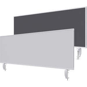 magnetoplan Bureauscherm VarioPin, whiteboard/vilt, breedte 1600 mm, grijs