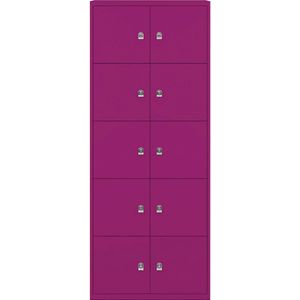 BISLEY LateralFile™ Lodge, met 10 lockers, hoogte per 375 mm, fuchsia